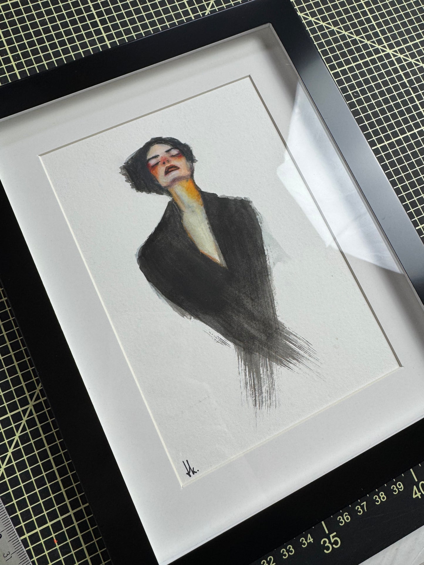Aquarellstudie im Passepartout