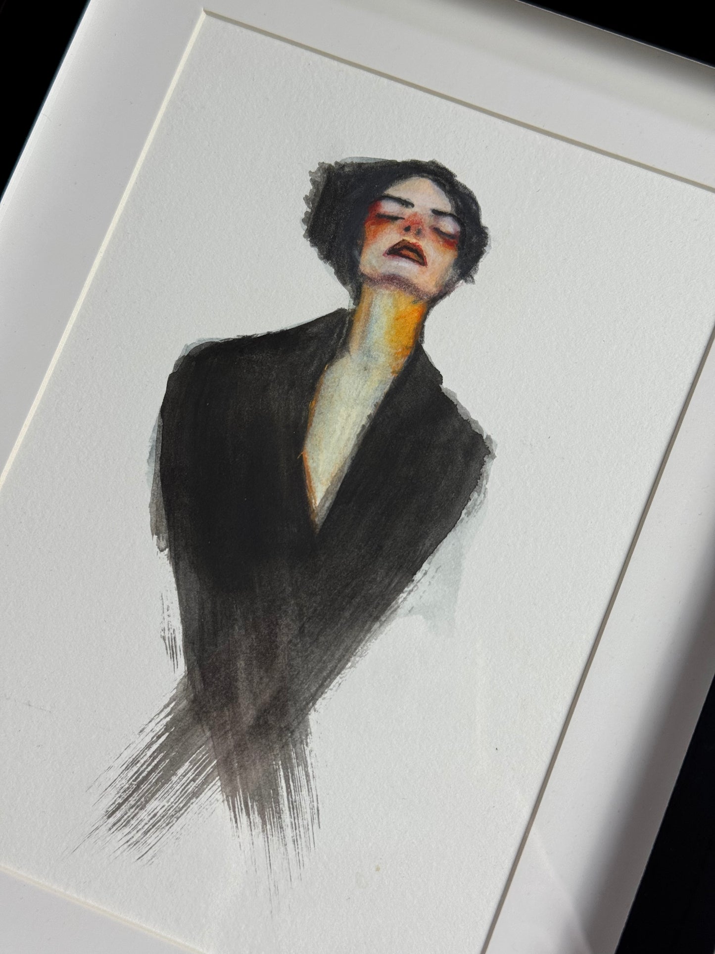 Aquarellstudie im Passepartout