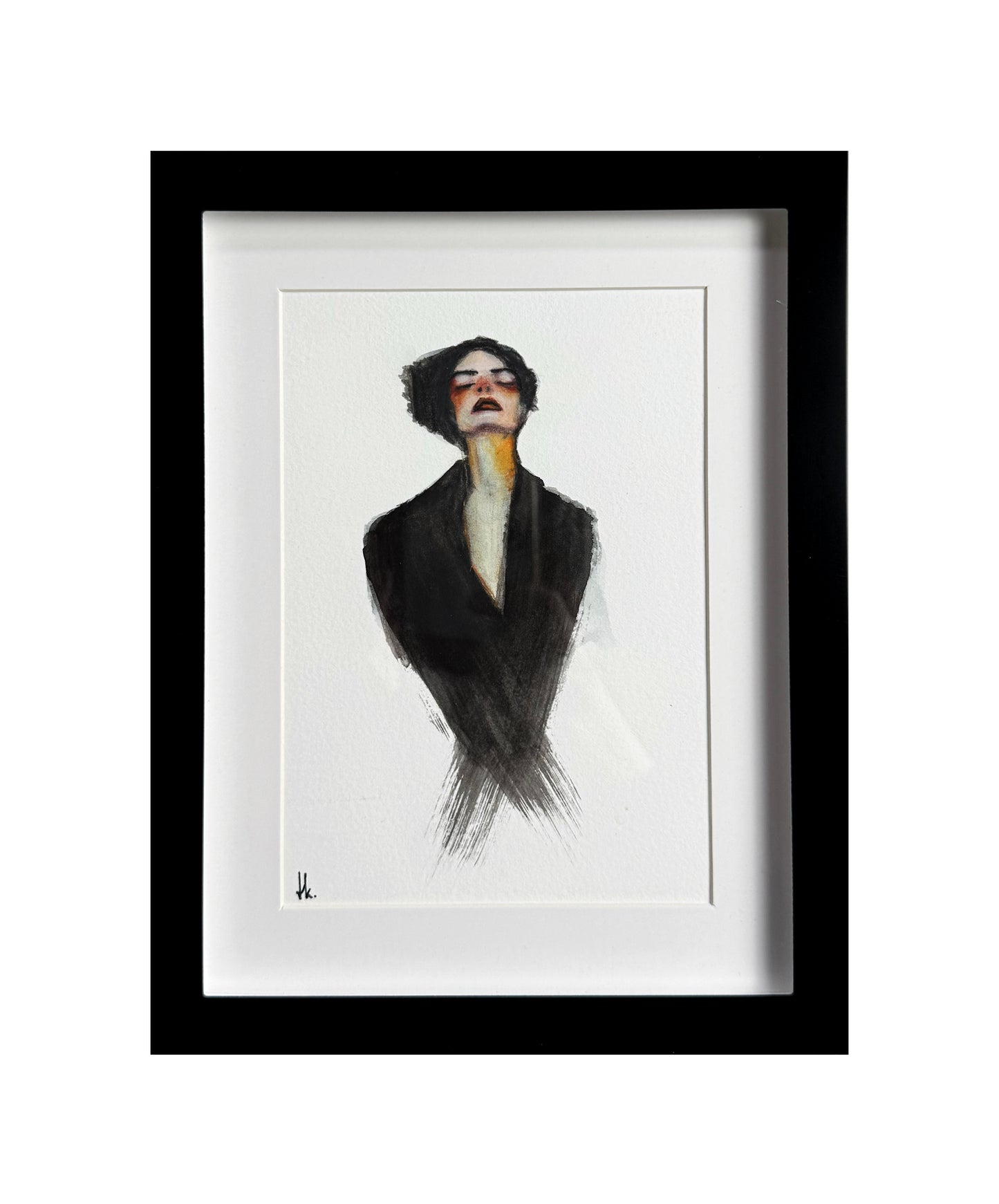 Aquarellstudie im Passepartout