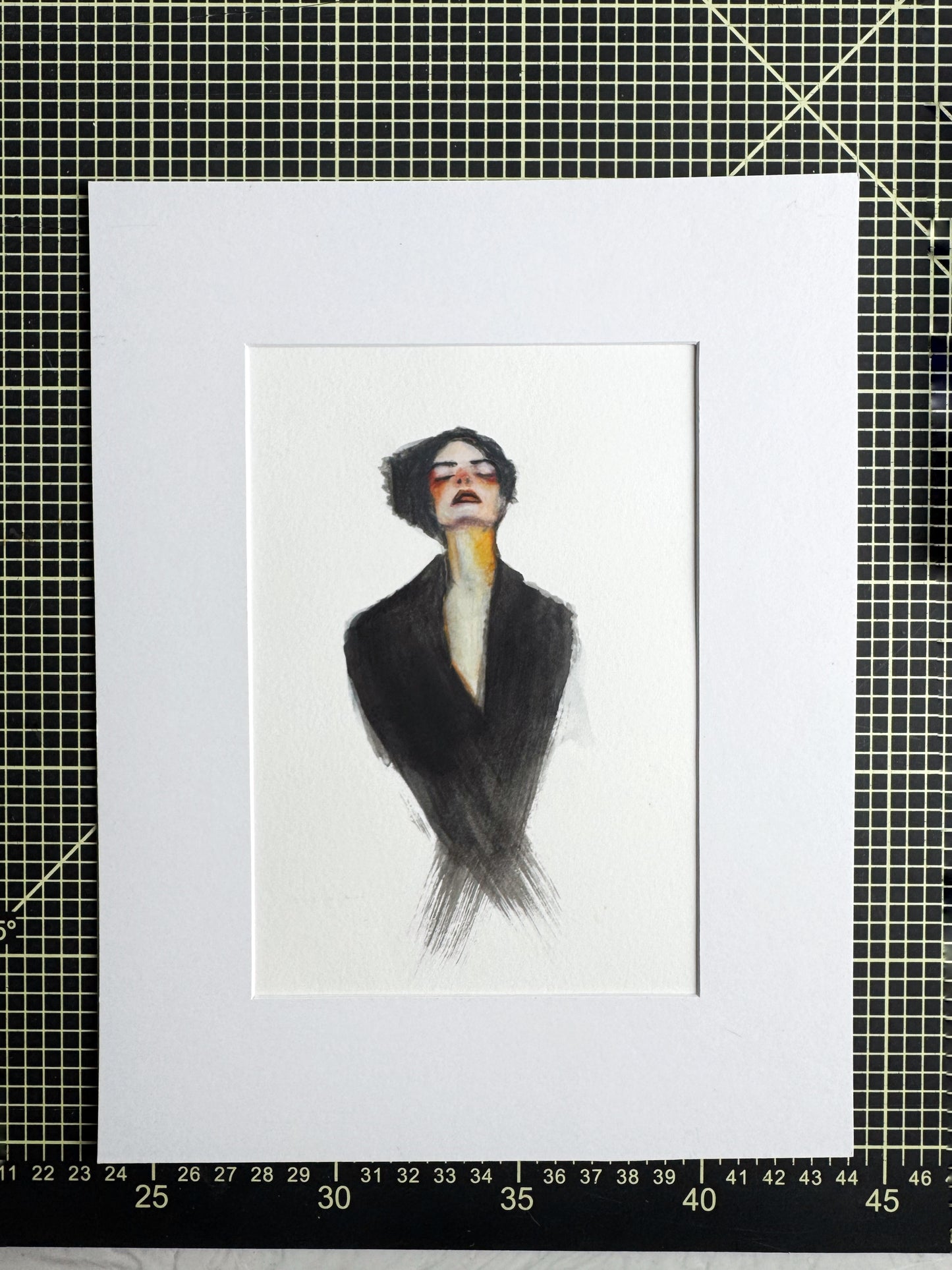 Aquarellstudie im Passepartout