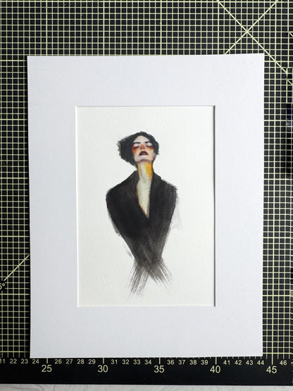 Aquarellstudie im Passepartout