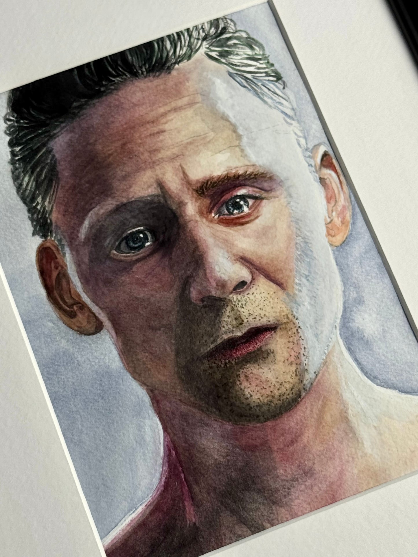 Aquarellporträt, Tom Hiddleston