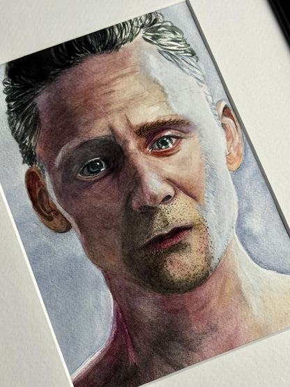 Aquarellporträt, Tom Hiddleston