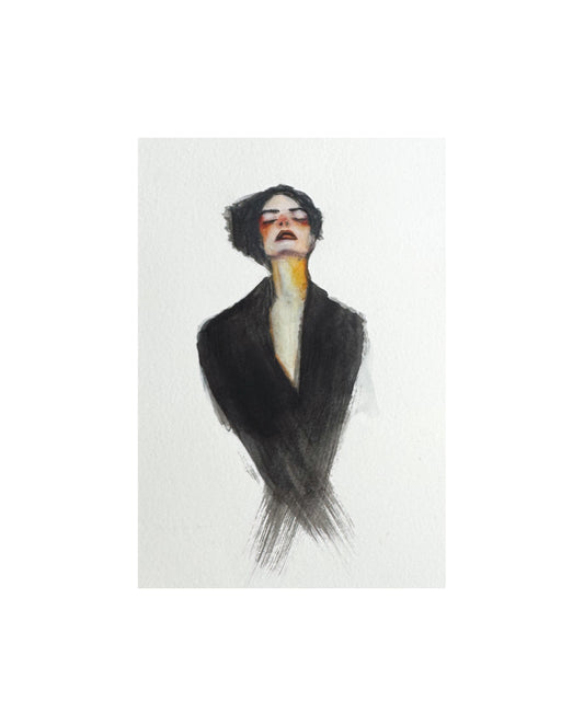 Aquarellstudie im Passepartout