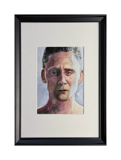Aquarellporträt, Tom Hiddleston