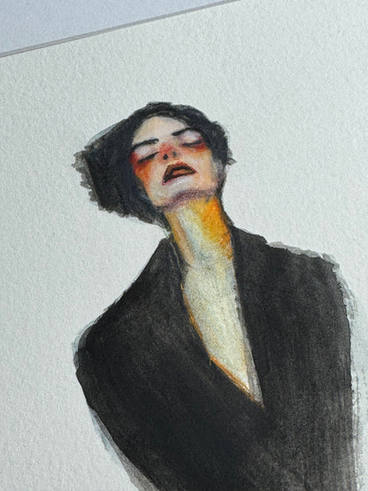Aquarellstudie im Passepartout