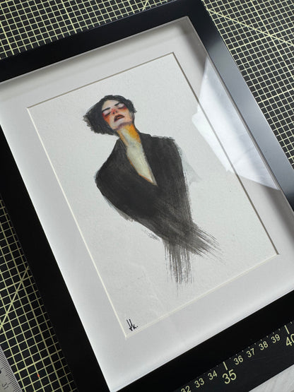Aquarellstudie im Passepartout