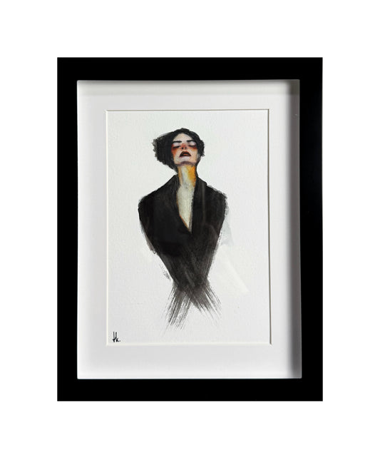 Aquarellstudie im Passepartout