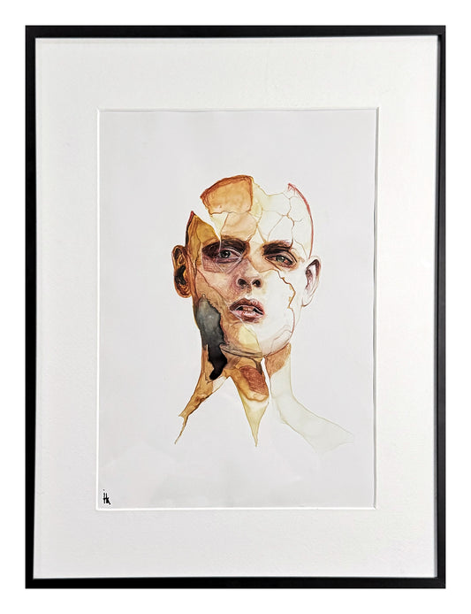 Broken portrait #5 gerahmt im Passepartout