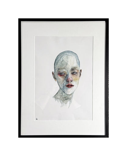 Broken portrait #4 gerahmt im Passepartout