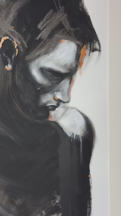 Portrait Gemälde „Zwischen Finsternis und Glut“